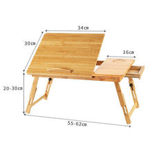 Load image into Gallery viewer, Actionclub Portable Folding Bamboo Laptop Table Sofa Bed Office Laptop Stand Desk With Fan Bed Table For Computer Notebook Books
