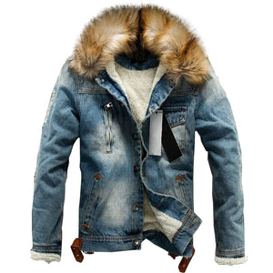 drop shipping 2020 new men jeans jacket and coats denim thick warm winter outwear S-4XL LBZ21