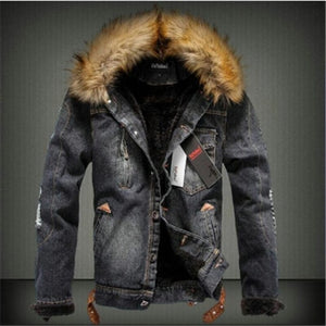 drop shipping 2020 new men jeans jacket and coats denim thick warm winter outwear S-4XL LBZ21