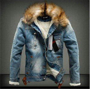 drop shipping 2020 new men jeans jacket and coats denim thick warm winter outwear S-4XL LBZ21