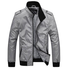 Load image into Gallery viewer, DIMUSI Mens Jackets Spring Autumn Casual Coats Solid Color Mens Sportswear Stand Collar Slim Jackets Male Bomber Jackets 4XL
