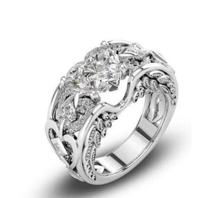 Charm Multicolor 925 Sterling Silver Princess Heart Zircon Engagement Rings for Women Anel Austrian Crystals Jewelry Top Quality