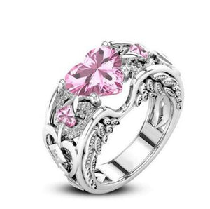 Charm Multicolor 925 Sterling Silver Princess Heart Zircon Engagement Rings for Women Anel Austrian Crystals Jewelry Top Quality