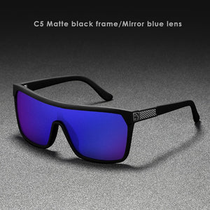 KDEAM One-piece Shape Men Sunglasses Polarized Elastic Paint Surface Sun Glasses Women Suitable Long-lasting Goggles Cat.3