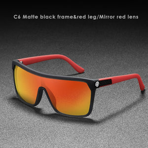 KDEAM One-piece Shape Men Sunglasses Polarized Elastic Paint Surface Sun Glasses Women Suitable Long-lasting Goggles Cat.3