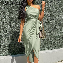Load image into Gallery viewer, One Shoulder Ruched Design Party Dress  Bodycon Dress
