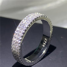 Load image into Gallery viewer, Handmade Eternity Promise ring 925 Sterling silver AAAA cz Engagement Wedding Band Rings for women Men Finger Party Jewelry
