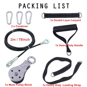 Fitness DIY Pulley Cable Machine Attachment System Arm Biceps Triceps Blaster Hand Strength Trainning Home Gym Workout Equipment