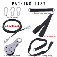 Load image into Gallery viewer, Fitness DIY Pulley Cable Machine Attachment System Arm Biceps Triceps Blaster Hand Strength Trainning Home Gym Workout Equipment
