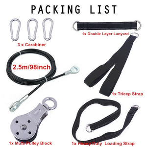 Fitness DIY Pulley Cable Machine Attachment System Arm Biceps Triceps Blaster Hand Strength Trainning Home Gym Workout Equipment