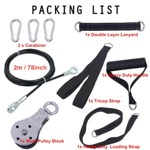 Fitness DIY Pulley Cable Machine Attachment System Arm Biceps Triceps Blaster Hand Strength Trainning Home Gym Workout Equipment