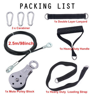 Fitness DIY Pulley Cable Machine Attachment System Arm Biceps Triceps Blaster Hand Strength Trainning Home Gym Workout Equipment