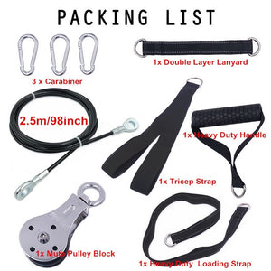 Fitness DIY Pulley Cable Machine Attachment System Arm Biceps Triceps Blaster Hand Strength Trainning Home Gym Workout Equipment