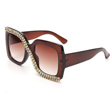 Load image into Gallery viewer, Square Rhinestone Sunglasses Women 2020 Luxury Vintage Oversized Sunglasses Unique One Piece Diamond Glasses Shades gafas de sol
