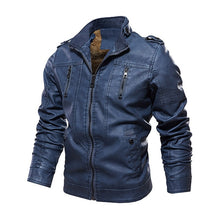 Load image into Gallery viewer, Mens Leather Jackets 2020 Winter New Casual Motorcycle PU Jacket Biker Leather Coats European Windbreaker Genuine Leather Jacket
