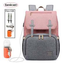 Load image into Gallery viewer, New Mummy Diaper Bag Baby Stroller Bag USB Charging Waterproof Oxford Women Handbag Maternity Nursing Nappy backpack Travel Bags
