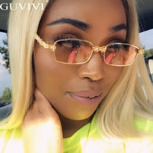 Load image into Gallery viewer, Rectangle Rhinestone Sunglasses Women Fashion Steampunk Diamond Sun Glasses Crystal Vintage Shades Eyeglasses UV400 Oculos
