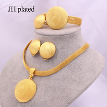 Load image into Gallery viewer, Jewelry sets African 24k gold for women Dubai bridal party wedding gifts Round Necklace Bracelet earrings ring set jewellery
