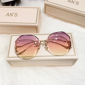 MS 2020 New Women Sunglasses Rimless UV400 Brand Designer High Quality Gradient Sun Glasses Female oculos With Box
