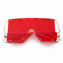 Load image into Gallery viewer, Fashion Square Sunglasses Women New Oversized Mirror Men Shades Glasses Luxury Brand Metal Rivet Trend Unique Female Eyewear
