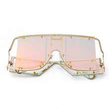 Load image into Gallery viewer, Fashion Square Sunglasses Women New Oversized Mirror Men Shades Glasses Luxury Brand Metal Rivet Trend Unique Female Eyewear
