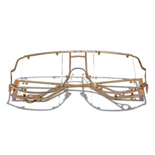 Load image into Gallery viewer, Fashion Square Sunglasses Women New Oversized Mirror Men Shades Glasses Luxury Brand Metal Rivet Trend Unique Female Eyewear
