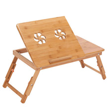 Load image into Gallery viewer, Actionclub Portable Folding Bamboo Laptop Table Sofa Bed Office Laptop Stand Desk With Fan Bed Table For Computer Notebook Books
