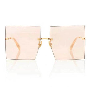 Trendy Oversized Square Sunglasses Women Personlity Fashion Sexy Red Brown Tinted Color Lens UV400 Retro Ladies Sun Glasses