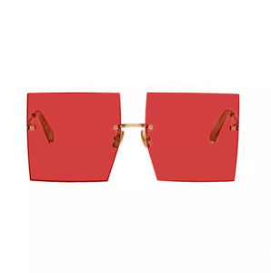 Trendy Oversized Square Sunglasses Women Personlity Fashion Sexy Red Brown Tinted Color Lens UV400 Retro Ladies Sun Glasses