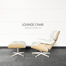 Load image into Gallery viewer, Furgle Mid-Century Lounge Chair&amp;Ottoman Premium Quality Real Leather wood Reproduction Style Sofa for Living/Dining Room Bedroom

