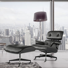 Load image into Gallery viewer, Furgle Mid-Century Lounge Chair&amp;Ottoman Premium Quality Real Leather wood Reproduction Style Sofa for Living/Dining Room Bedroom
