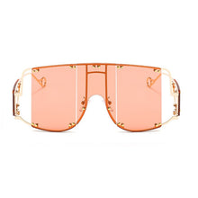 Load image into Gallery viewer, Fashion Square Sunglasses Women New Oversized Mirror Men Shades Glasses Luxury Brand Metal Rivet Trend Unique Female Eyewear
