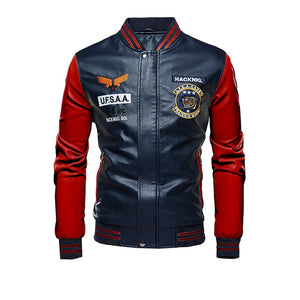 New Men Leather Jacket 2020 Brand Embroidery Baseball PU Jackets Male Casual Luxury Winter Warm Fleece Pilot Bomber Jacket Coat