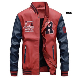 New Men Leather Jacket 2020 Brand Embroidery Baseball PU Jackets Male Casual Luxury Winter Warm Fleece Pilot Bomber Jacket Coat