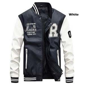 New Men Leather Jacket 2020 Brand Embroidery Baseball PU Jackets Male Casual Luxury Winter Warm Fleece Pilot Bomber Jacket Coat