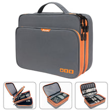 Load image into Gallery viewer, Three Layer Electronic Accessories Organizer, Storage Handbag with Front Pocket Travel Cable Organizer Large Capacity for iPad
