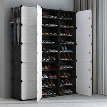 Load image into Gallery viewer, Multi-cube Shoe Cabinet Modular Home DIY Storage Organizer Bedroom Wordrobe Closet Plastic Shoe Rack with Umbrella Hanger
