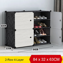 Load image into Gallery viewer, Multi-cube Shoe Cabinet Modular Home DIY Storage Organizer Bedroom Wordrobe Closet Plastic Shoe Rack with Umbrella Hanger

