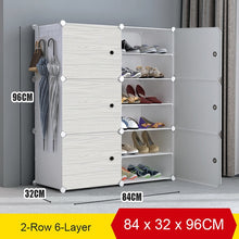 Load image into Gallery viewer, Multi-cube Shoe Cabinet Modular Home DIY Storage Organizer Bedroom Wordrobe Closet Plastic Shoe Rack with Umbrella Hanger
