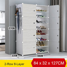Load image into Gallery viewer, Multi-cube Shoe Cabinet Modular Home DIY Storage Organizer Bedroom Wordrobe Closet Plastic Shoe Rack with Umbrella Hanger
