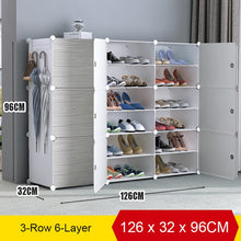 Load image into Gallery viewer, Multi-cube Shoe Cabinet Modular Home DIY Storage Organizer Bedroom Wordrobe Closet Plastic Shoe Rack with Umbrella Hanger

