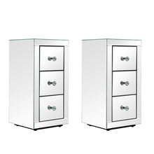 Load image into Gallery viewer, Mirrored Bedside Cabinet Bedside Table Chest of 3 Drawers Glass Panels Bedroom Furniture Ship to Europe Fast delivery
