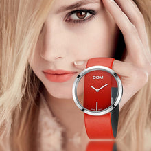 Load image into Gallery viewer, DOM Watch Women luxury Fashion Casual 30 m waterproof quartz watches genuine leather strap sport Ladies elegant wrist watch girl
