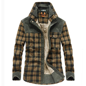 Winter Jacket Men Thicken Warm Fleece Jackets Coats Pure Cotton Plaid Jacket Military Clothes Men Chaquetas Hombre Size M-3XL