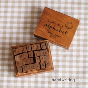 70pcs DIY Number Alphabet Combination Letter Stamp Diary Ablum Wedding Letter Wood Rubber Stamp Set with Vintage Wooden Box Gift