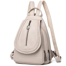 Load image into Gallery viewer, Women Leather Backpacks Zipper Female Chest Bag Sac a Dos Travel Back Pack Ladies Bagpack Mochilas School Bags For Teenage Girls
