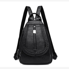 Load image into Gallery viewer, Women Leather Backpacks Zipper Female Chest Bag Sac a Dos Travel Back Pack Ladies Bagpack Mochilas School Bags For Teenage Girls

