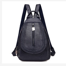 Load image into Gallery viewer, Women Leather Backpacks Zipper Female Chest Bag Sac a Dos Travel Back Pack Ladies Bagpack Mochilas School Bags For Teenage Girls
