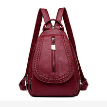 Load image into Gallery viewer, Women Leather Backpacks Zipper Female Chest Bag Sac a Dos Travel Back Pack Ladies Bagpack Mochilas School Bags For Teenage Girls
