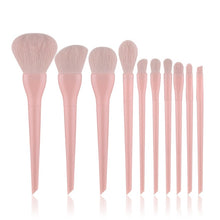 Load image into Gallery viewer, FLD 10pcs Natural Hair Colorful Makeup Brushes Professional Foundation Powder Blush Eyeshadow Eyebrow Kabuki Blending Brush Set

